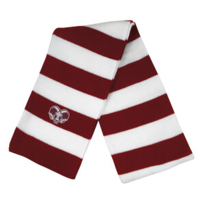 Rugby Striped Knit Scarf, Cardinal/White